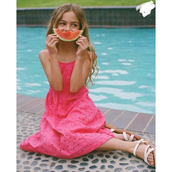 Abercrombie And Fitch Girls Sun-kissed Pink Eyelet Cottage Dress Size 11/12 - Picture 10 of 10